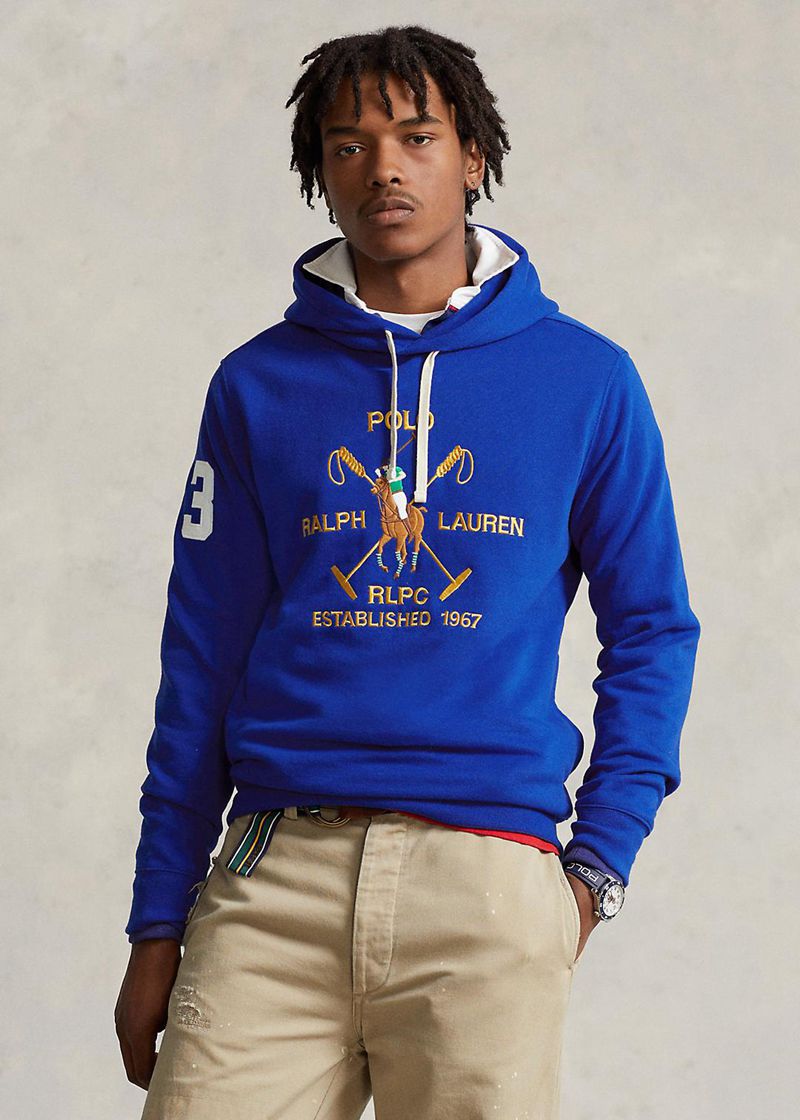 Sudadera Con Capucha Polo Ralph Lauren Hombre Big Polo Crest Fleece Chile Azules YLQAJ-2635